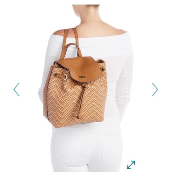 Michael Kors Handbags - Michael Kors Medium Junie Woven Leather Backpack